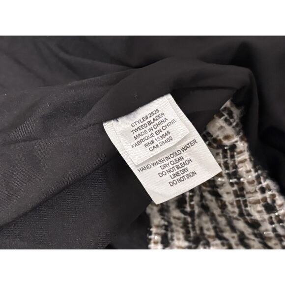 Tweed Double Breasted Ecru Blazer Women’s Size 2 Cream Brown Silver Button NWT - Picture 6 of 9